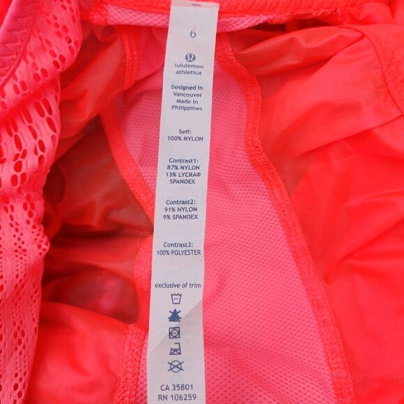 BEAUTIFUL PINK Lululemon Shell Jacket Women's Size 6 Pink lace accents - Picture 6 of 6